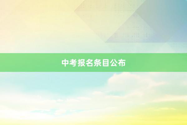 中考报名条目公布